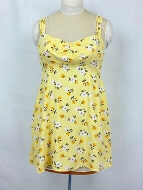 Old Navy Fit And Flare Crepe Floral Mini Sun Dress Cottage Feminine Coquette M